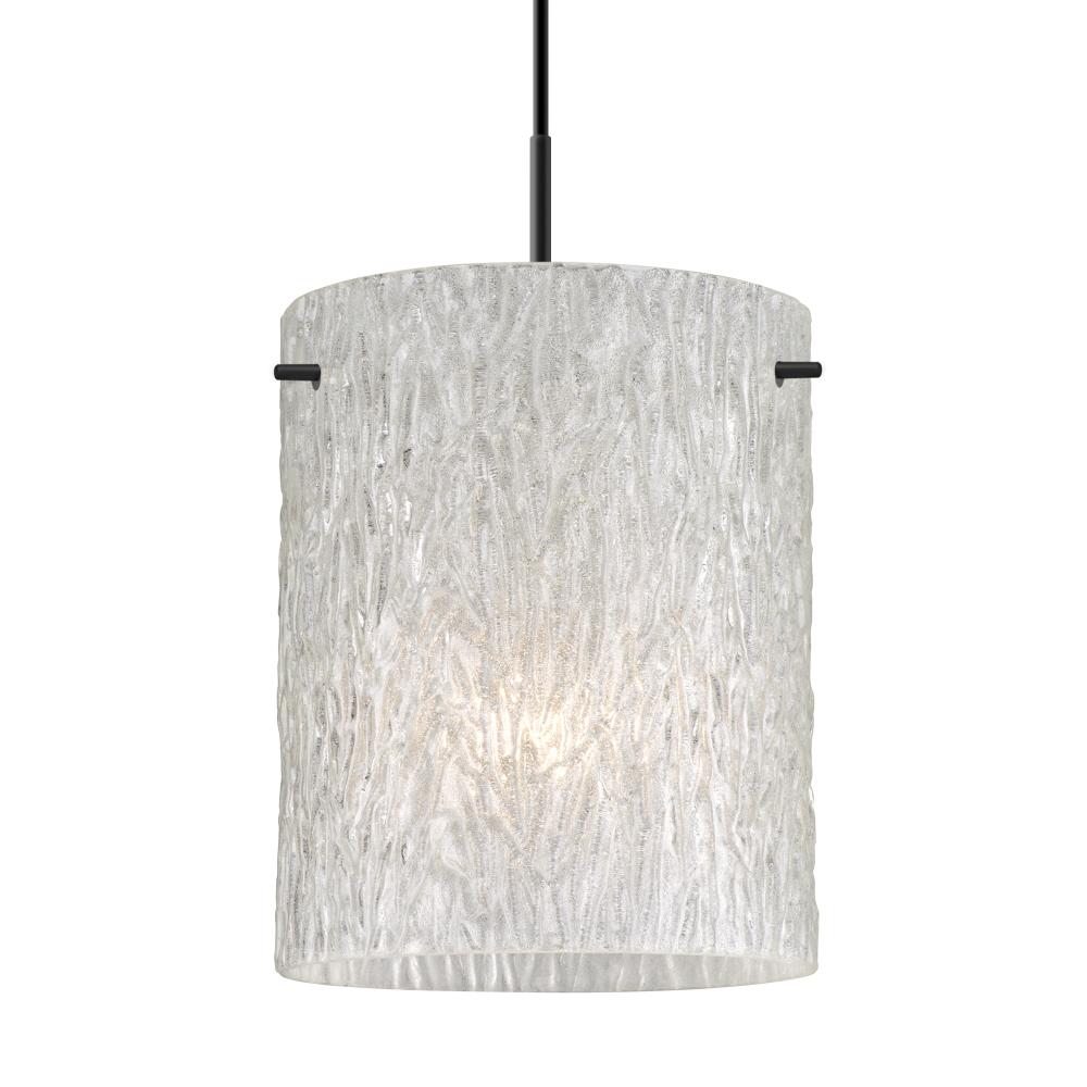 Besa Tamburo 8 Pendant, Glitter Stone, Black Finish, 1x11W LED