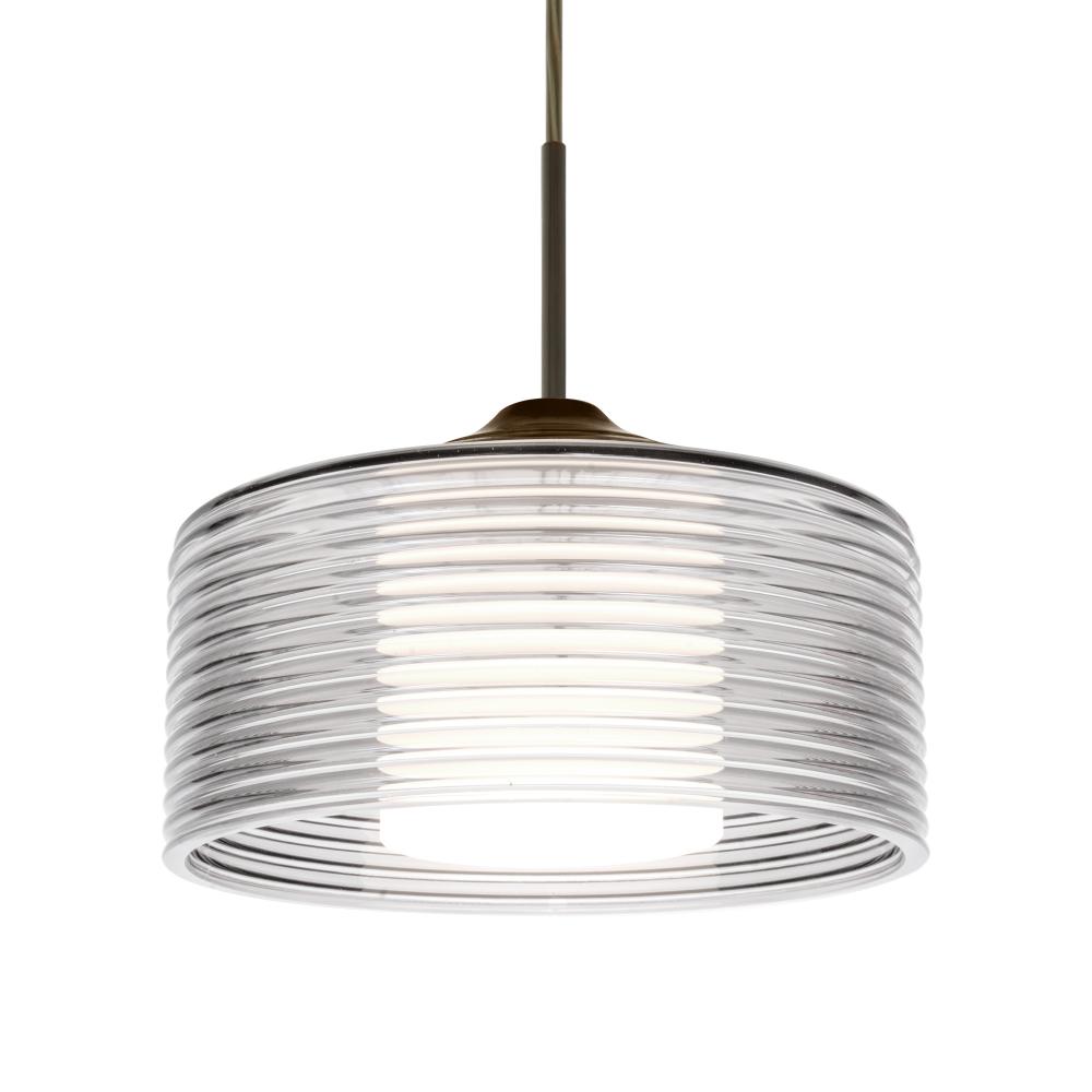 Besa Belu Pendant, Clear Shade, Bronze Finish, 1x5W LED