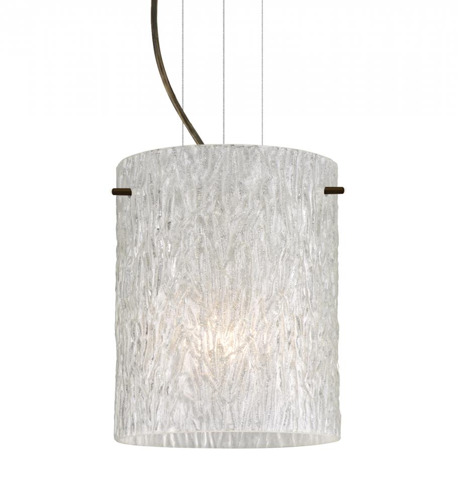 Besa Pendant Tamburo 8 Bronze Glitter Stone 1x11W LED