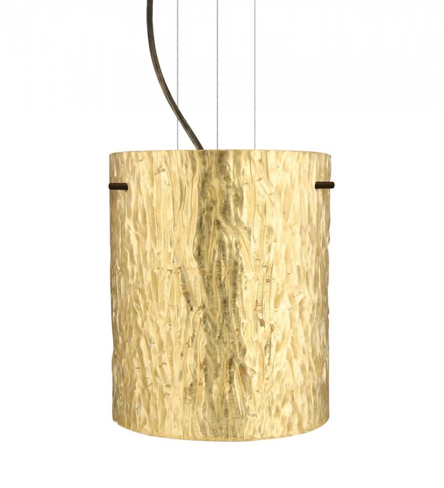 Besa Tamburo 8 Pendant Stone Gold Foil Bronze 1x11W LED
