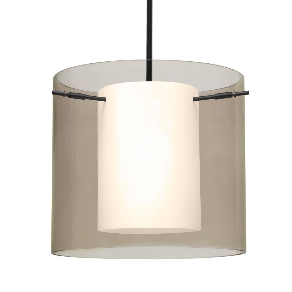 Besa Pendant Pahu 12 Black Transparent Smoke 1x11W LED