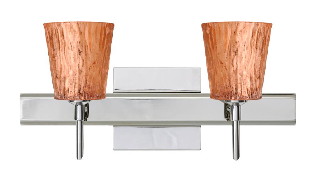 Besa Wall With SQ Canopy Nico 4 Chrome Stone Copper Foil 2x40W G9