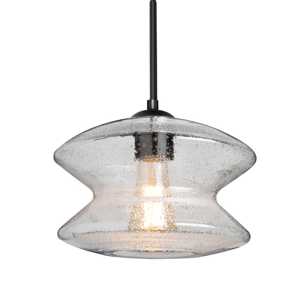 Besa, Zen Cord Pendant For Multiport Canopy, Clear Bubble, Black Finish, 1x60W MAX E26 Base