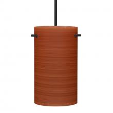Besa Lighting 1JT-4005CH-LED-BK - Besa Tamburo 5 Pendant, Cherry, Black Finish, 1x11W LED