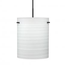 Besa Lighting 1JT-4006KR-LED-BK - Besa Tamburo 8 Pendant, Chalk, Black Finish, 1x11W LED