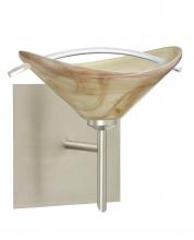 Besa Lighting 1SW-181305-SN-SQ - Besa Wall With SQ Canopy Hoppi Satin Nickel Mocha/Clear 1x40W G9