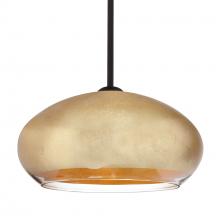 Besa Lighting 1TT-4345GF-BK - Besa Brio 14 Stem Pendant Black Gold Foil 1x75W MAX E26 Base