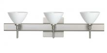 Besa Lighting 3SW-174307-SN-SQ - Besa Wall With SQ Canopy Domi Satin Nickel White 3x40W G9