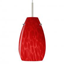 Besa Lighting J-4126RC-SN - Besa, Pera 9 Cord Pendant for Multiport Canopy, Red Cloud, Satin Nickel Finish, 1x100W MAX E26 Base