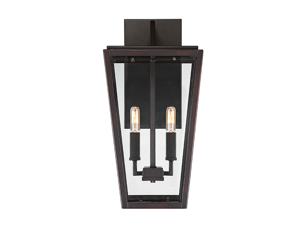 Milton 2-Light Outdoor Wall Lantern in English Bronze