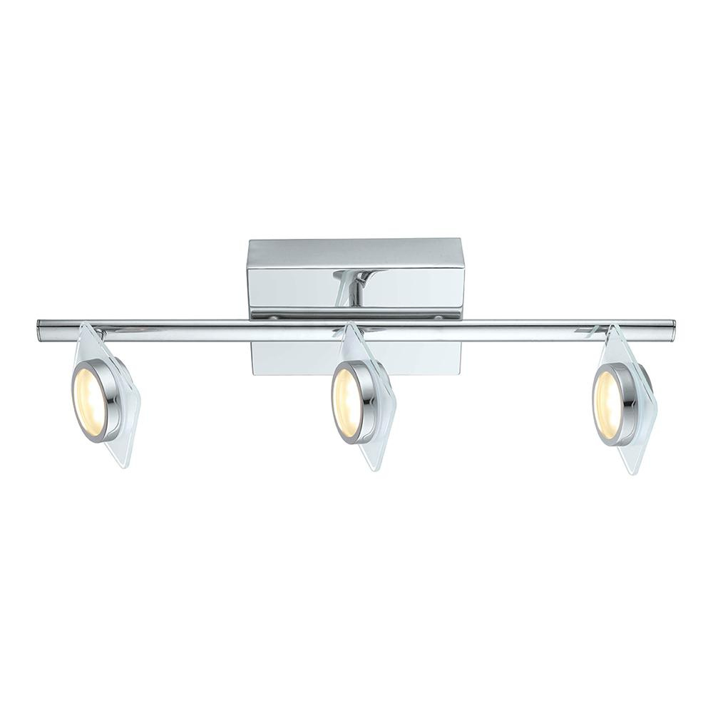3 LT Integrated LED Track Light w/ Chrome Finish & Chrome w/ Clear Glass Adjustable Lamp Heads