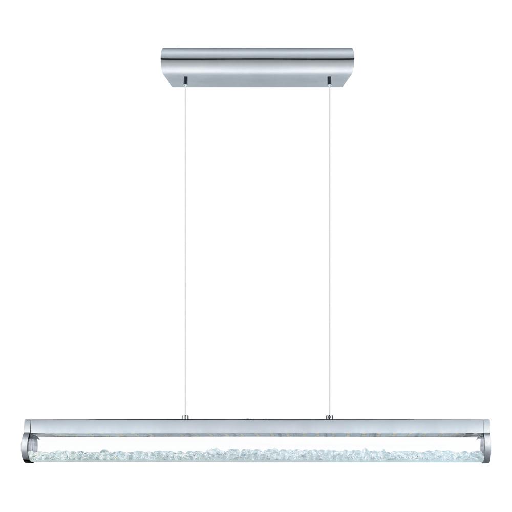 1 LT LED Linear Pendant w/ Chrome Finish & Clear Glass Shade w/ Clear Glass Crystals