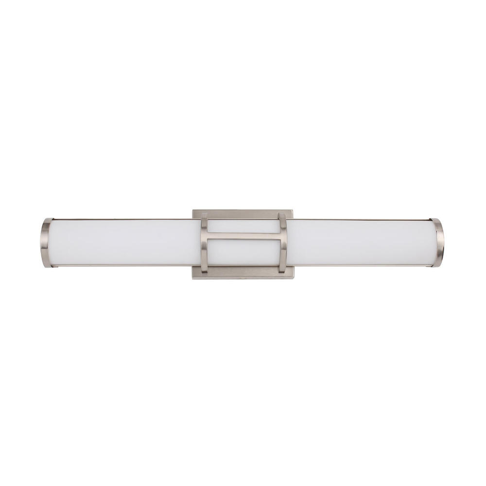 LED Bath/Vanity Light w/ Chrome Finish & White Acrylic Shade