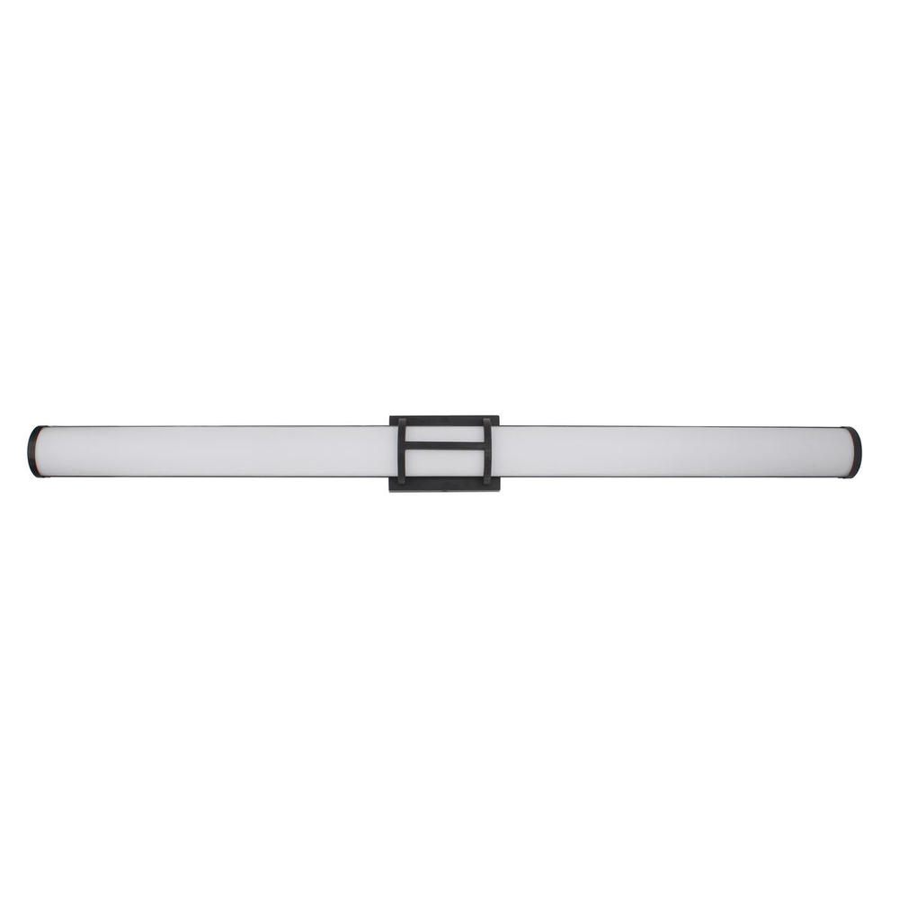 1 LT Integrated LED Bath/Vanity Light w/ Black Finish & White Acrylic Shade