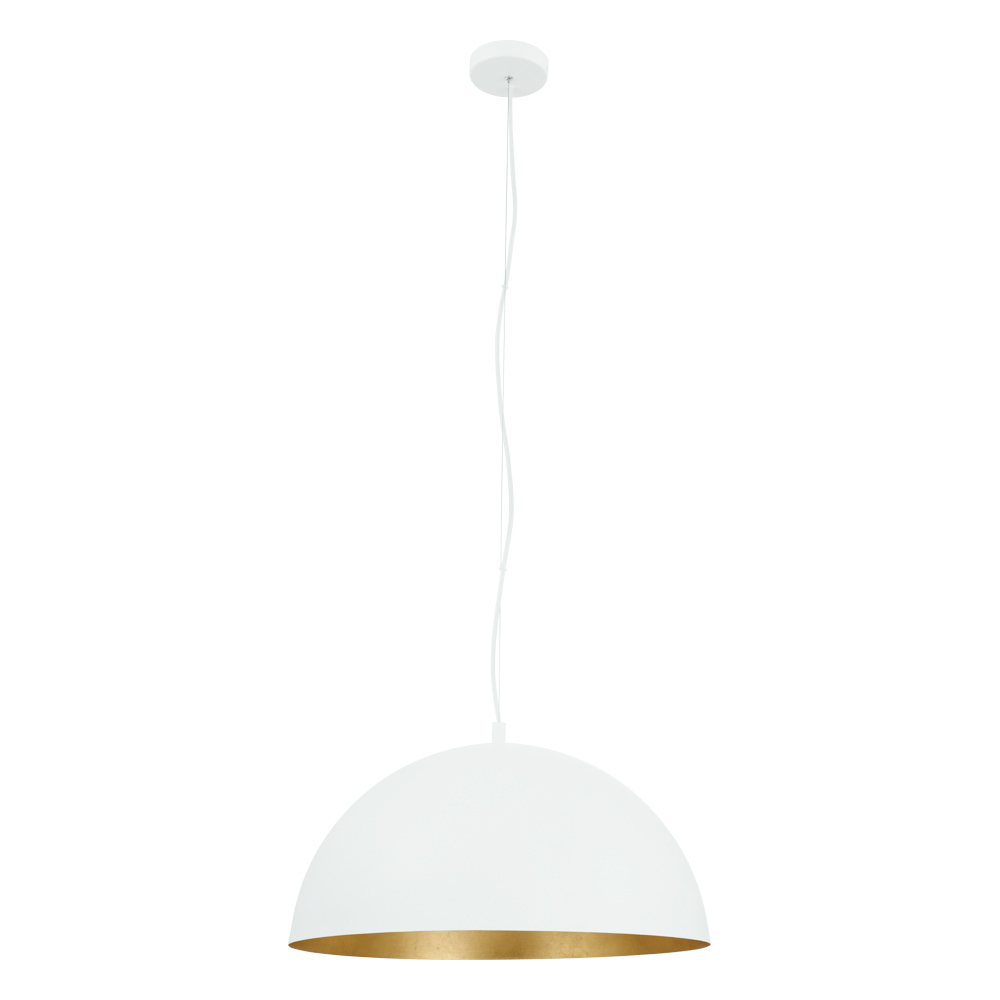 1 LT Pendant w/ White Finish & White w/ Gold Leaf Interior Shade