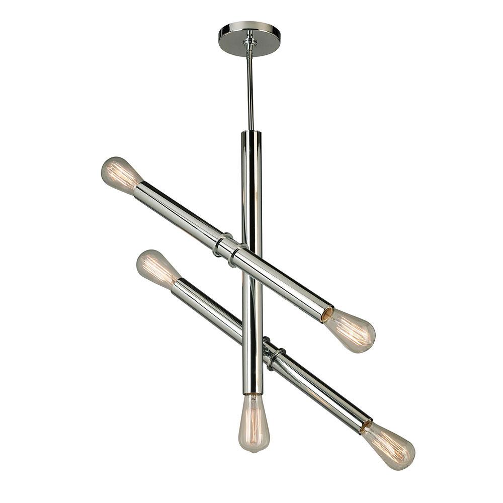 5 LT Open Bulb Pendant w/ Black Finish & Semi Adjustable Arms