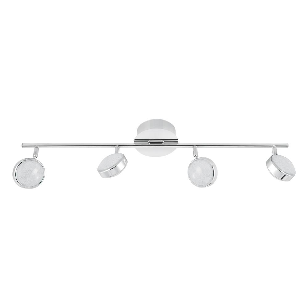 4 LT LED Fixed Track Light w/ Chrome Finish & Acrylic Crystalized Shades