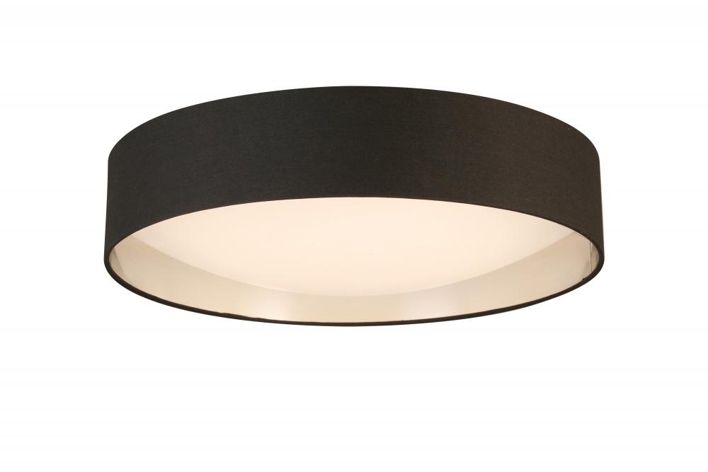 Integrated LED 20" Ceiling Light w/ Black & Brushed Nickel Fabric Shade w/ White Acrylic Diffuse