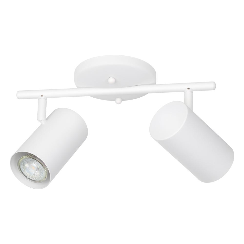 2 LT Fixed Track Light w/ White Finish & White Lamp Heads
