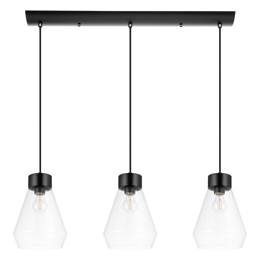 3 LT Linear Penadant w/ Matte Black Finish & Clear Glass Shades