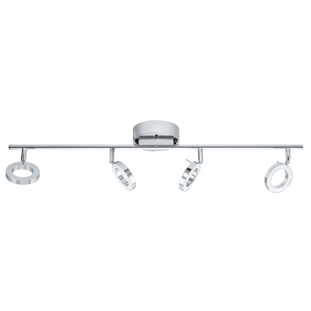 4 LT Integrated LED Fixed Track Light w/ Chrome Finish & Adjustable Lamp Heads w/ Satin Acrylic Diff