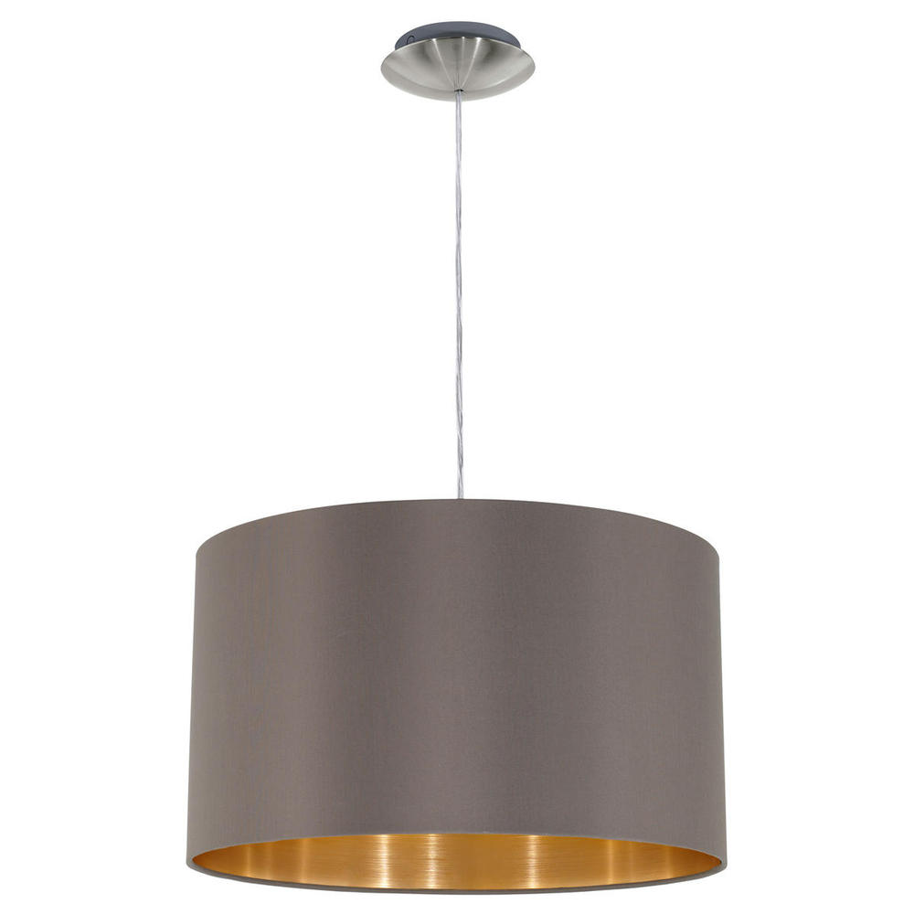 1 LT Pendant w/ Satin Nickel Finish & Cappucino w/ Gold Interior Shade
