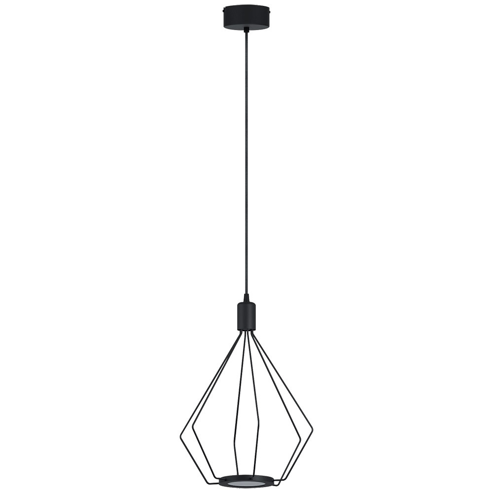 2 LT LED Pendant w/ Black Finish & Black Metal Shade