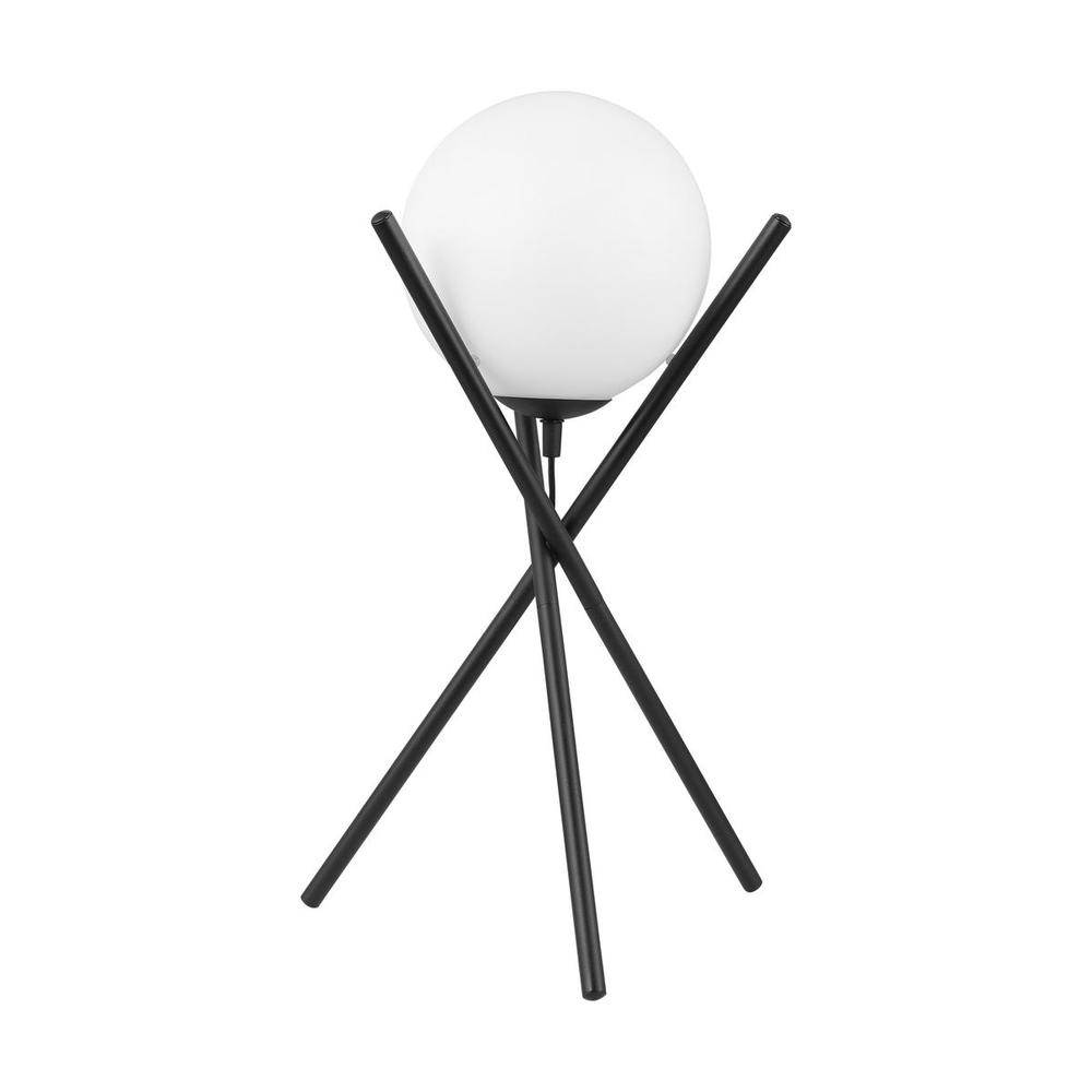 1 LT Table Lamp w/ Matte Black Finish & White Sphere Shade