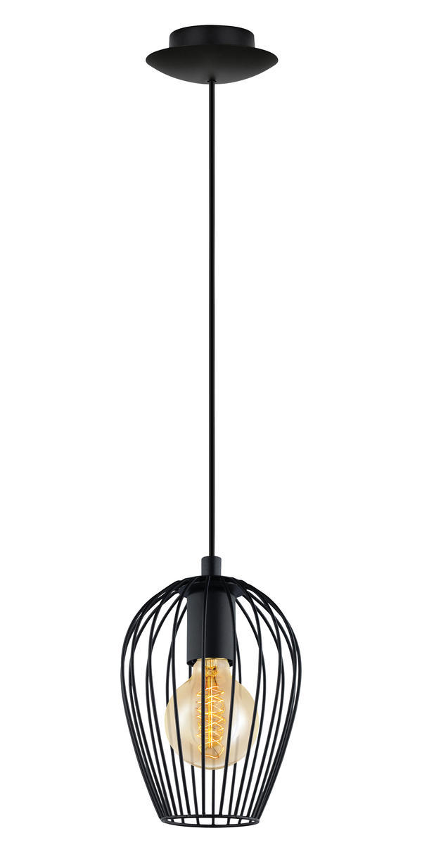 1 LT Mini Pendant w/ Black Finish &  Black Metal Shade
