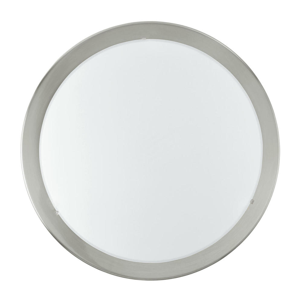 2 LT Ceiling Light w/ Matte Nickel Finish & Satin Glass Shade