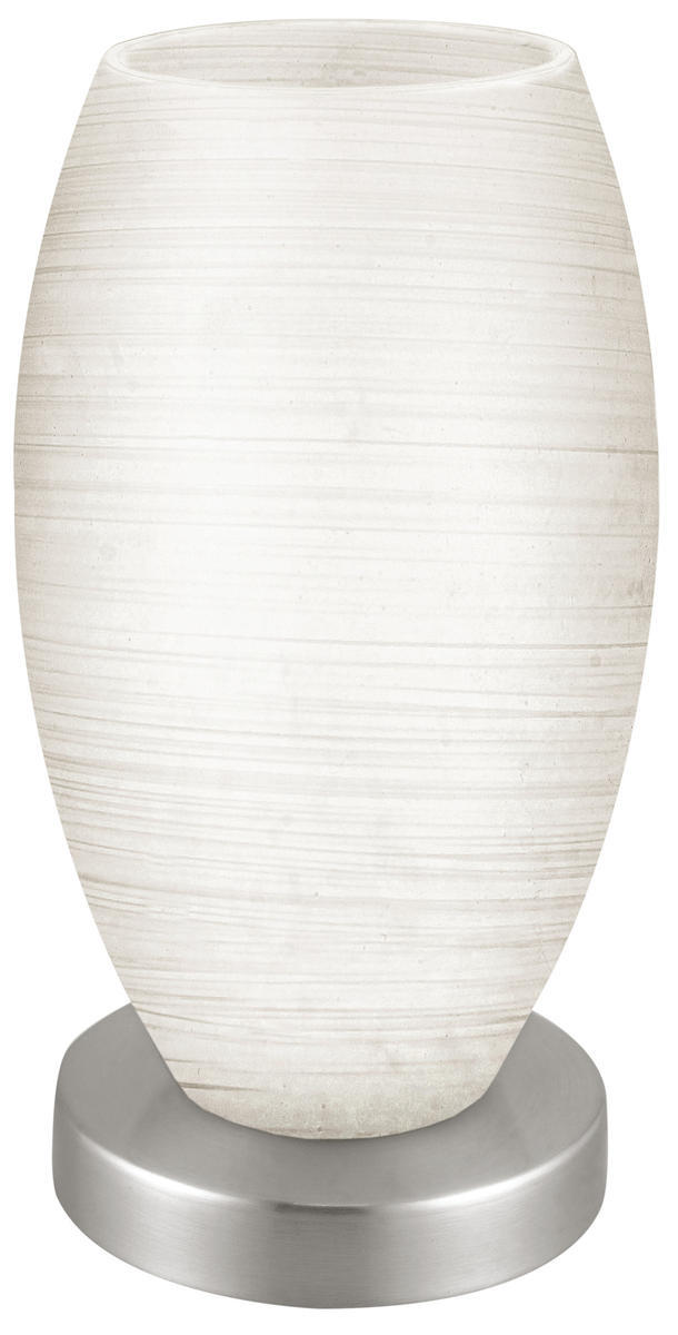1 LT  Table Lamp w/ Matte Nickel Finish & White Wiped Glass