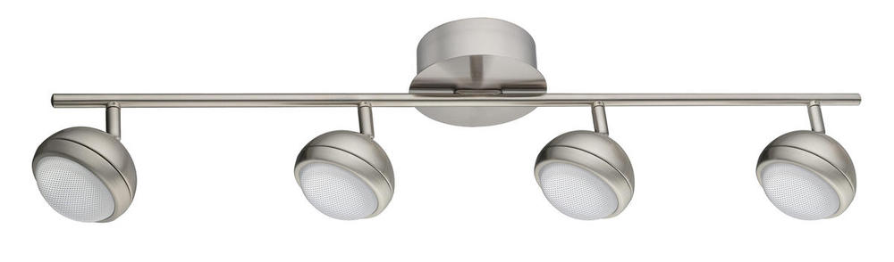 4 LT Fixed Track Light w/ Matte Nickel Finish & Clear Acrylic Diffusers