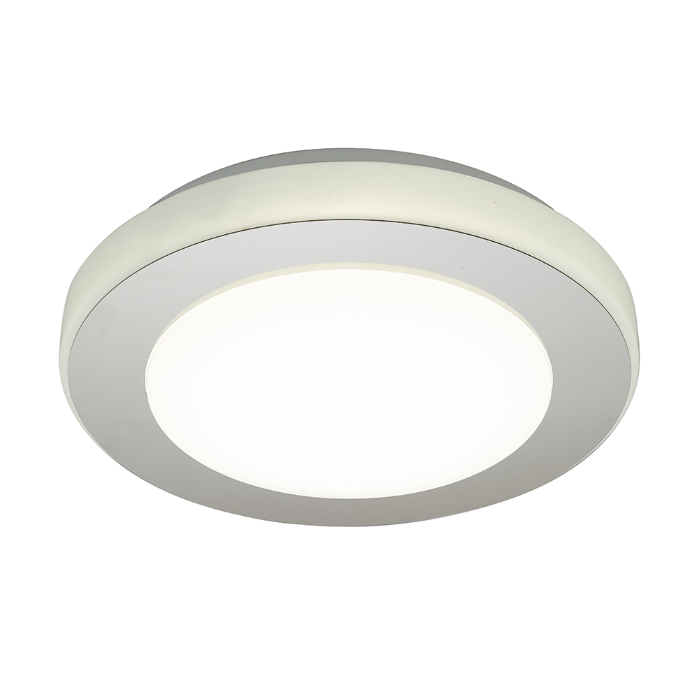 1 LT Integrated LED Ceiling Light w/ Chrome Finish & White Plastic Diffuser
