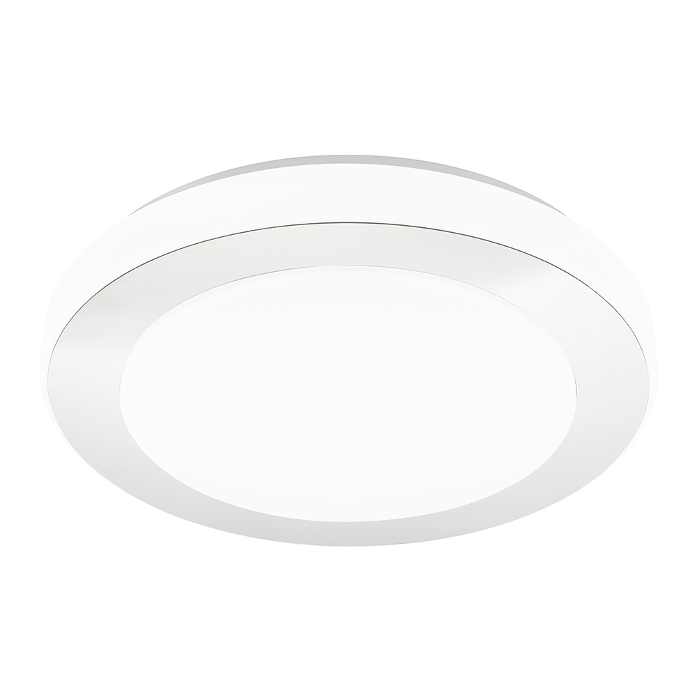 Integrated LED Ceiling Light w/ Chrome Finish & White Acrylic Shade