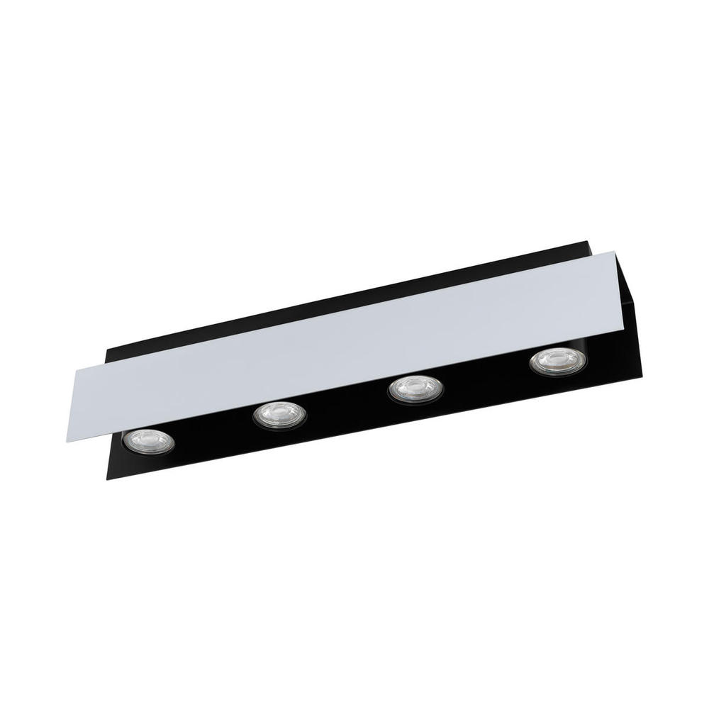4 LT Fixed Track Light w/ Aluminum & Black Finish & Adjustable Lamp Heads
