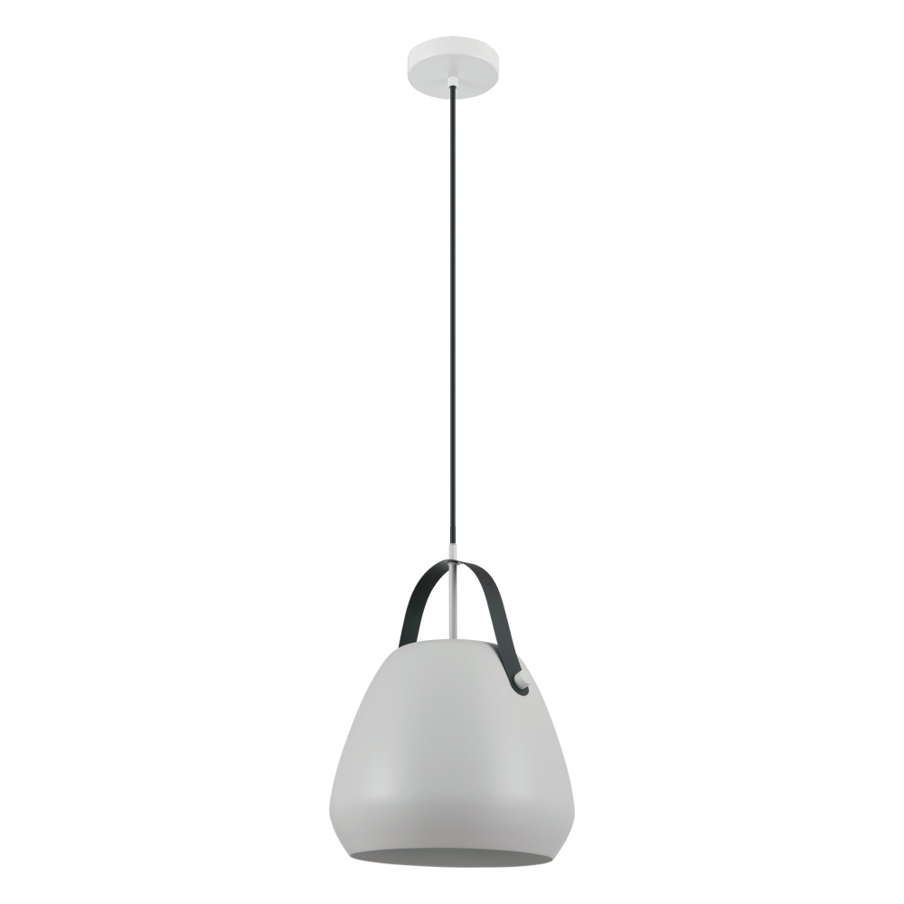 1 LT Pendant w/ Black Finish & Grey Metal Shade