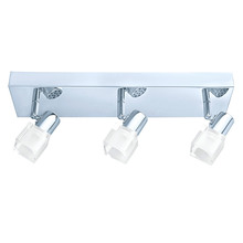 Eglo 200905A - 3 LT LED Fixed Track Light w/Chrome Finish & Satin Glass Surounded By Clear Glass Lamp Heads
