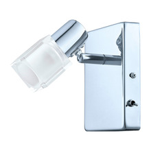 Eglo 200992A - 1 LT LED Wall Track Light w/ Chrome finish & Satin Glass Surrounded by  Clear Glass Lamp Head