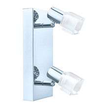 Eglo 200993A - 2 LT LED Fixed Track Light w/Chrome Finish & Satin Glass Surounded By Clear Glass Lamp Heads