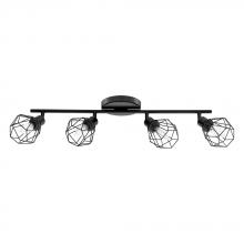 Eglo 202168A - 4 LT Fixed Track Light w/ Matte Black Finish & Matte Black Geometric Adjustable Shades