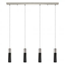 Eglo 202301A - 4 LT Linear Pendant w/ Matte Nickel Finish & Matte Black Shades w/ matte Nickel Accents