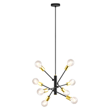 Eglo 203386A - 8 Lt Open Bulb Pendant w/ Black Finish & Chrome Sockets