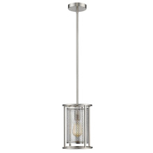 Eglo 203544A - 1 LT Mini Pendant w/ Matte Nickel Finish & Metal Cage Shade