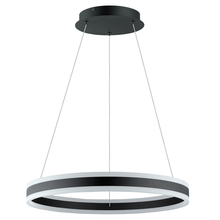Eglo 203952A - 1 LT LED Circular Open Pendant w/ Black Finish & White Acrylic Diffuser