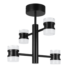 Eglo 204149A - 4 LT LED Ceiling Light w/ Matte Black Finish & Clear & Satin Acrylic Shades