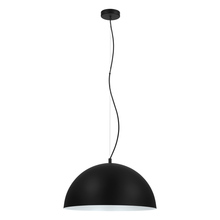 Eglo 204324A - 1 LT Pendant w/ Black Finish & Black & White Metal Shade