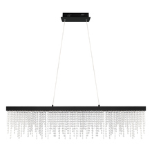 Eglo 204358A - 1 LT Integrated LED Linear Pendant w/ Black Finish & Clear Crystal Strands