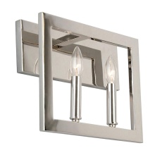 Eglo 204476A - 2 LT Bath/Vanity Light w/ Satin Nickel Finish & Candelabra Based Socket Holders