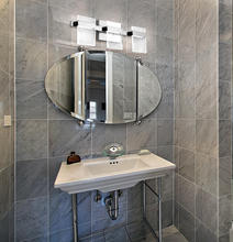 Eglo 204486A - 3 LT Integrated LED LED Bath/Vanity Light w/ Black Finish & Clear Seedy Acrylic Shade