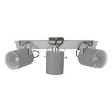 Eglo 204642A - 3 LT Fixed Track Light w/ Matte Nickel Finish & Grey Fabric Shades